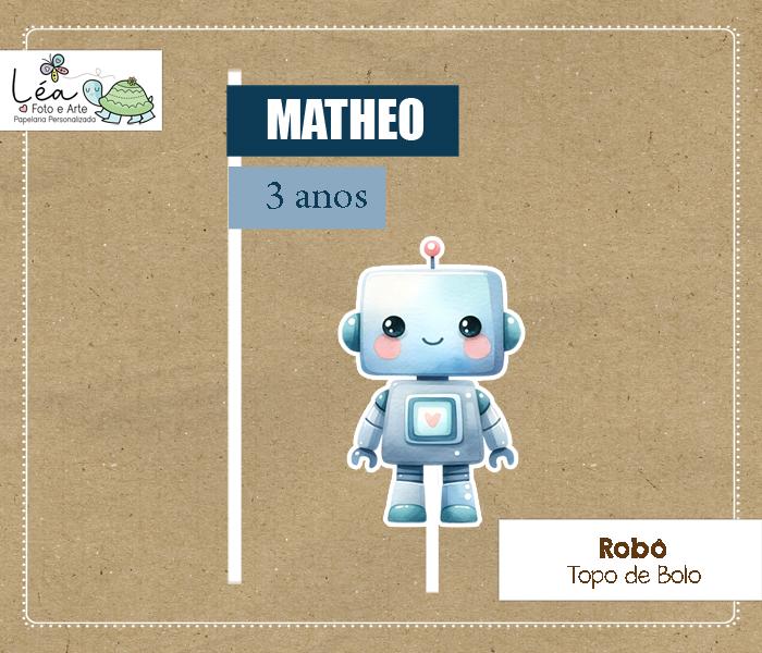 Topo de Bolo Festa Robozinho