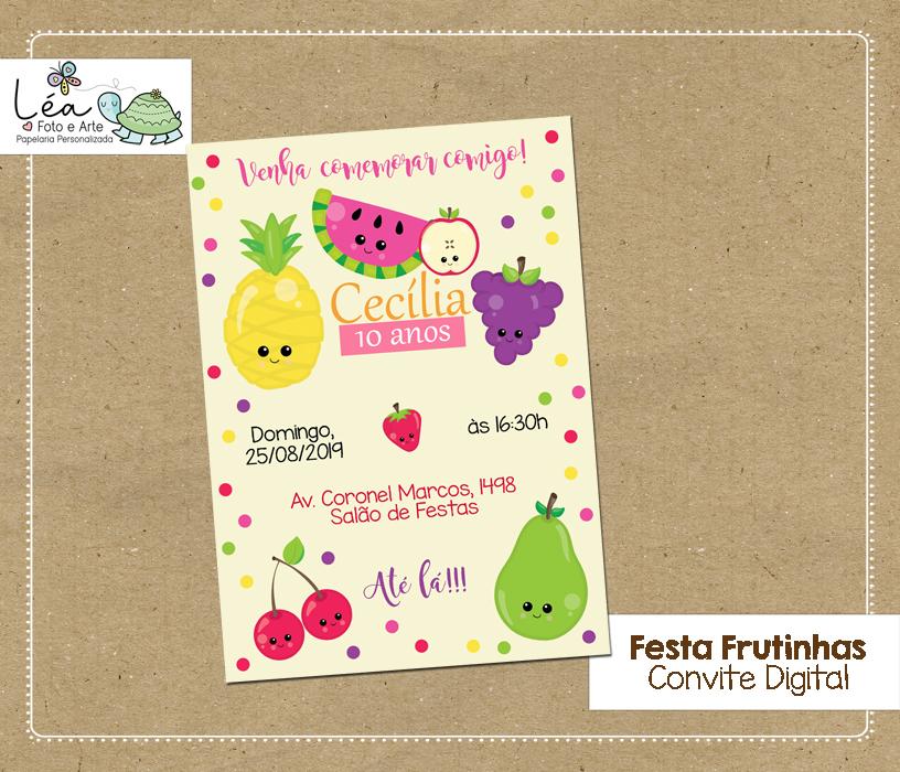 Convite Digital Frutas com Carinhas