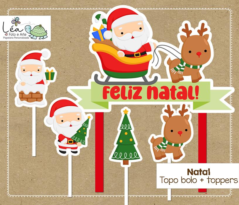 Topo de Bolo Natal Trenó do Papai Noel