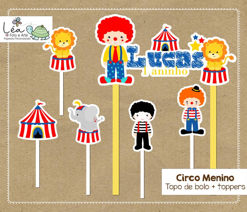 Topo de Bolo Festa Circo Menino