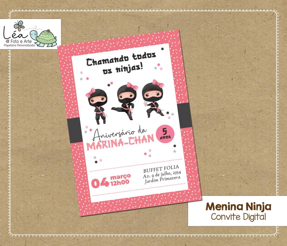 Convite Digital Ninja Menina