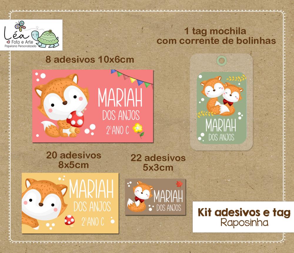 Kit Etiqueta Escolar Raposinha