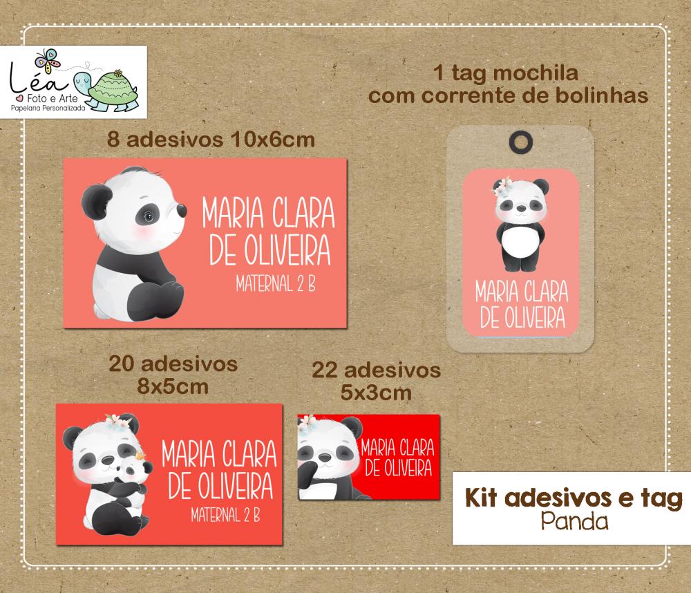 Kit Etiqueta Escolar Panda