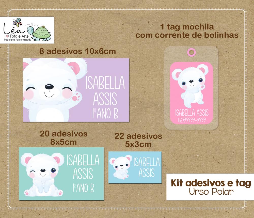 Kit Etiqueta Escolar Urso Polar