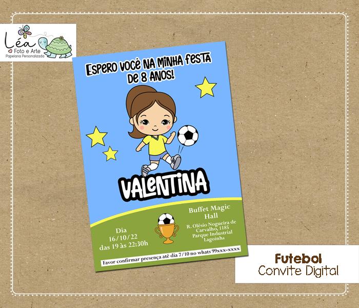 Convite Digital Futebol Menina