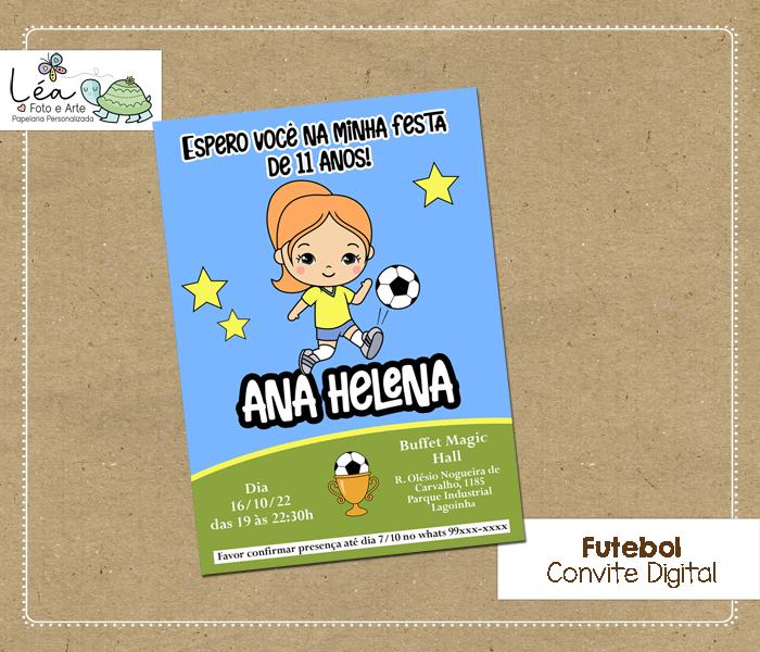 Convite Digital Futebol Menina