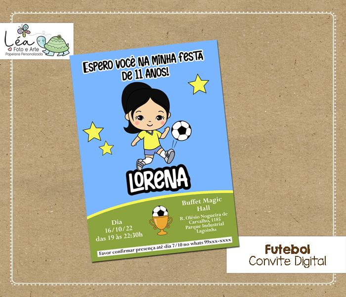 Convite Digital Futebol Menina