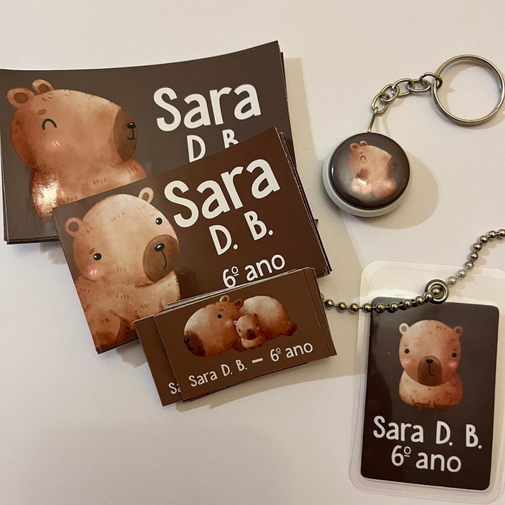 Kit Etiqueta Escolar Capivara