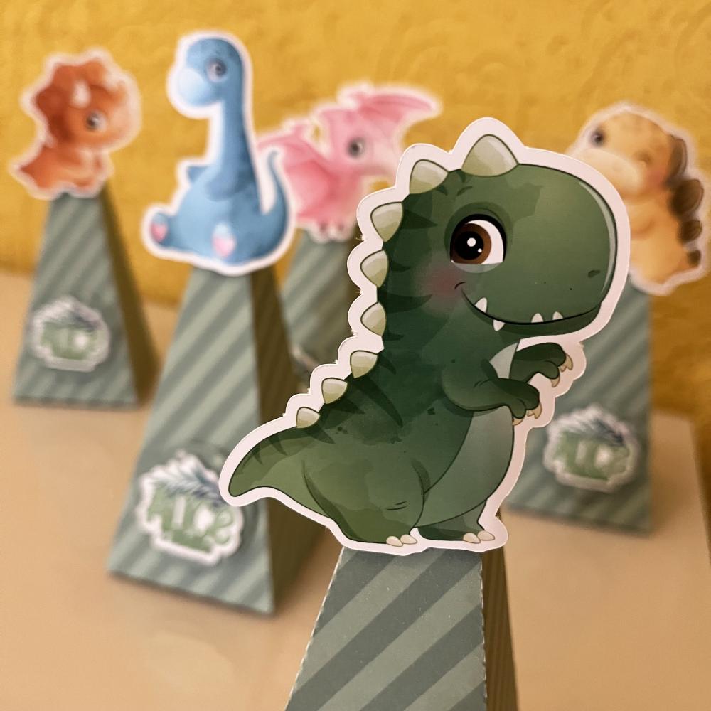 Caixinha Pirâmide Festa Dinossauros