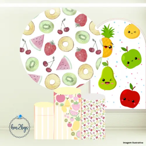 Arte digital - kit de painéis - decoração frutas