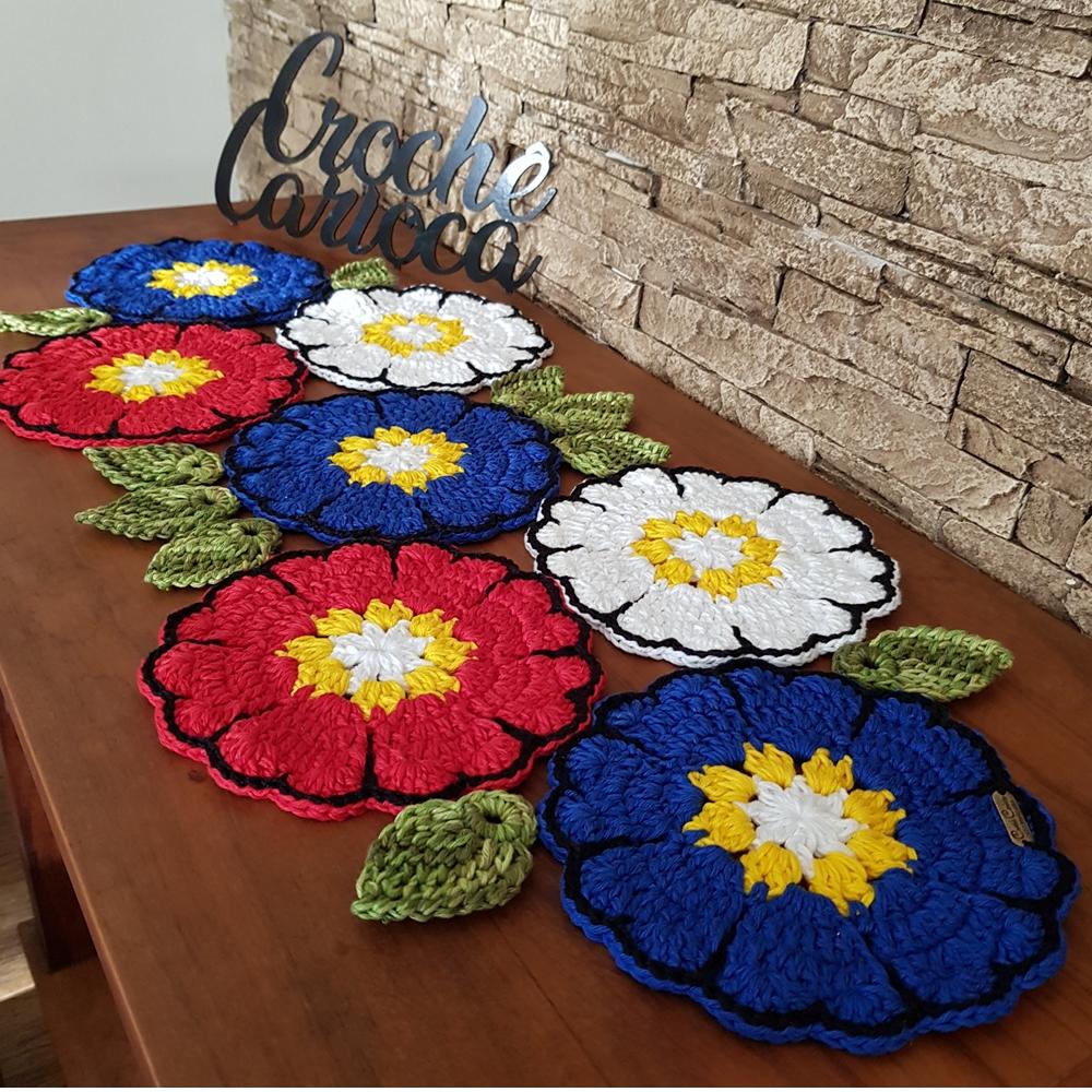 caminho de mesa crochê floral russo ESCOLHA CORES e MEDIDAS