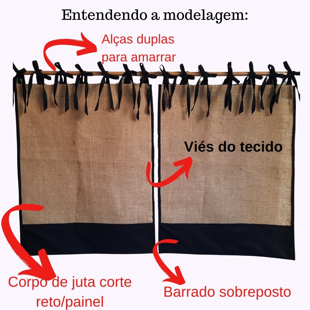 Cortina de juta natural SOB MEDIDA e pode escolher cor dos detalh