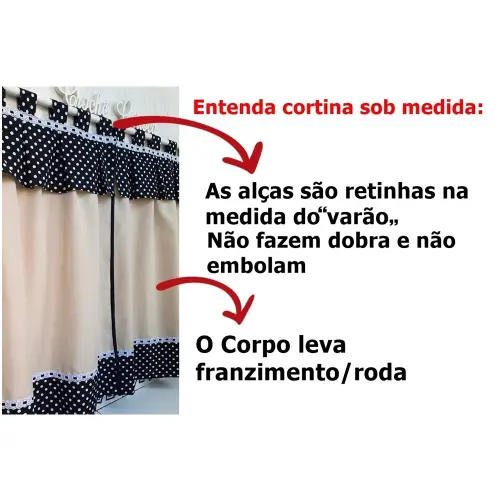 Cortina de janela de cozinha preto com bege ou escolha cores e so