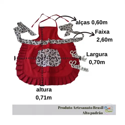 Avental para cozinha ou serviços diversos com bolso alto padrão