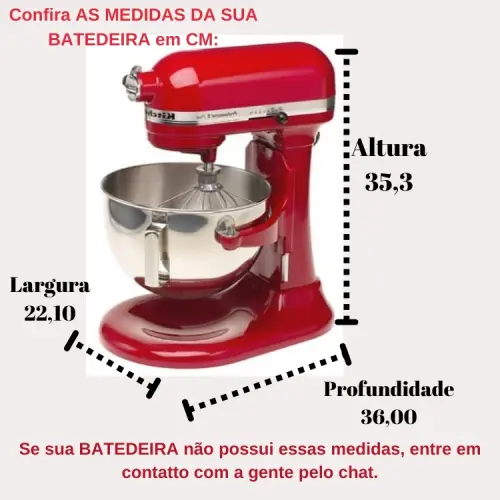 Capa para batedeira Kitchenaid estruturada patch alto padrão esc