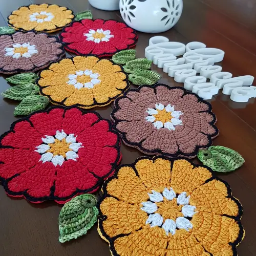 Trilho de mesa crochê floral russo ESCOLHA CORES e MEDIDAS