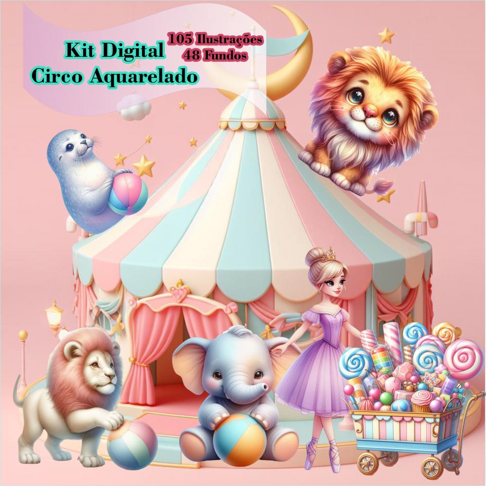 Kit Digital Circo Aquarela