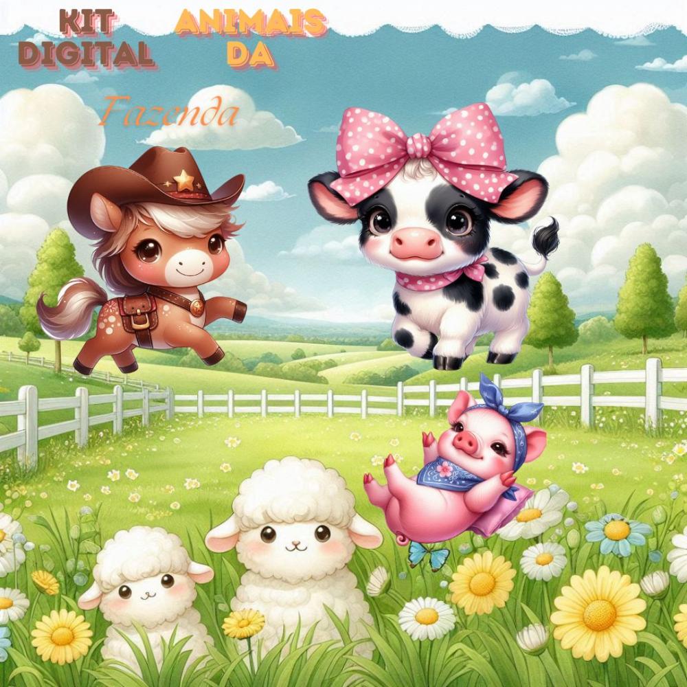 Kit Digital Animais da Fazenda