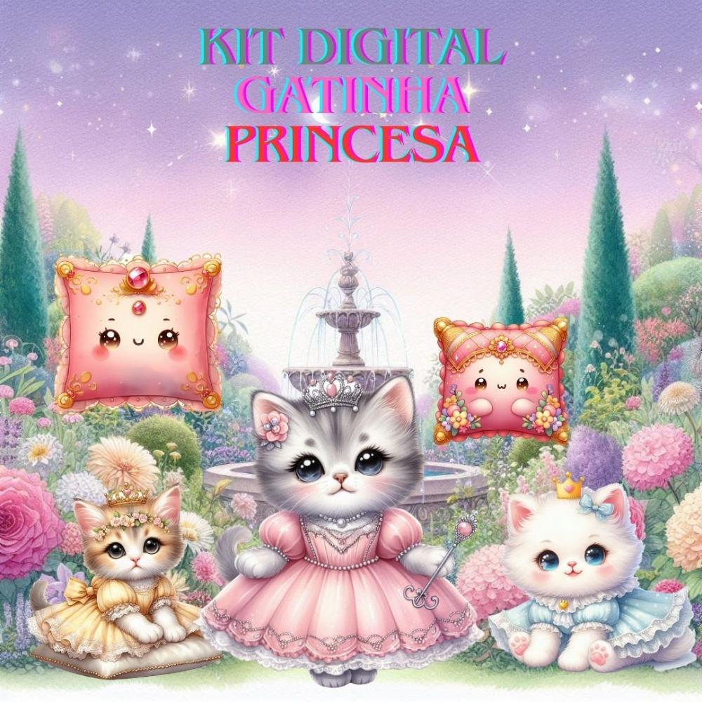 Kit Digital Gatinha Princesa