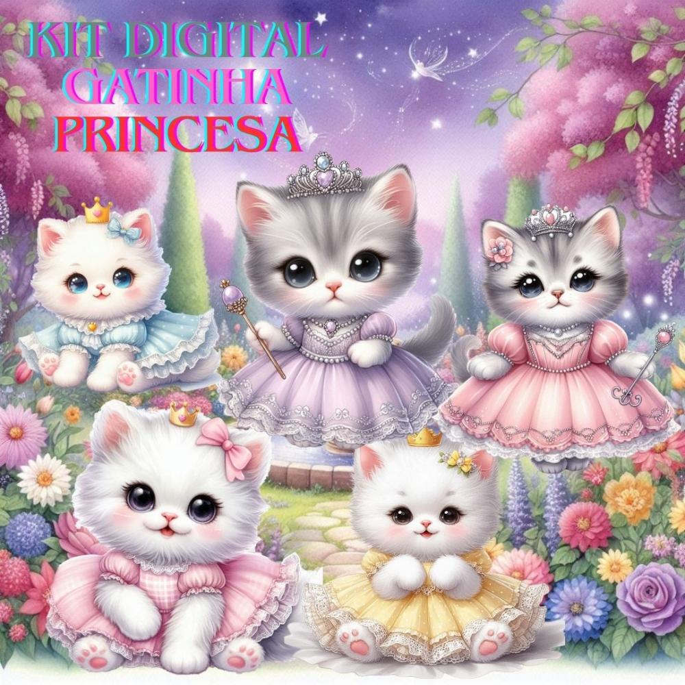 Kit Digital Gatinha Princesa