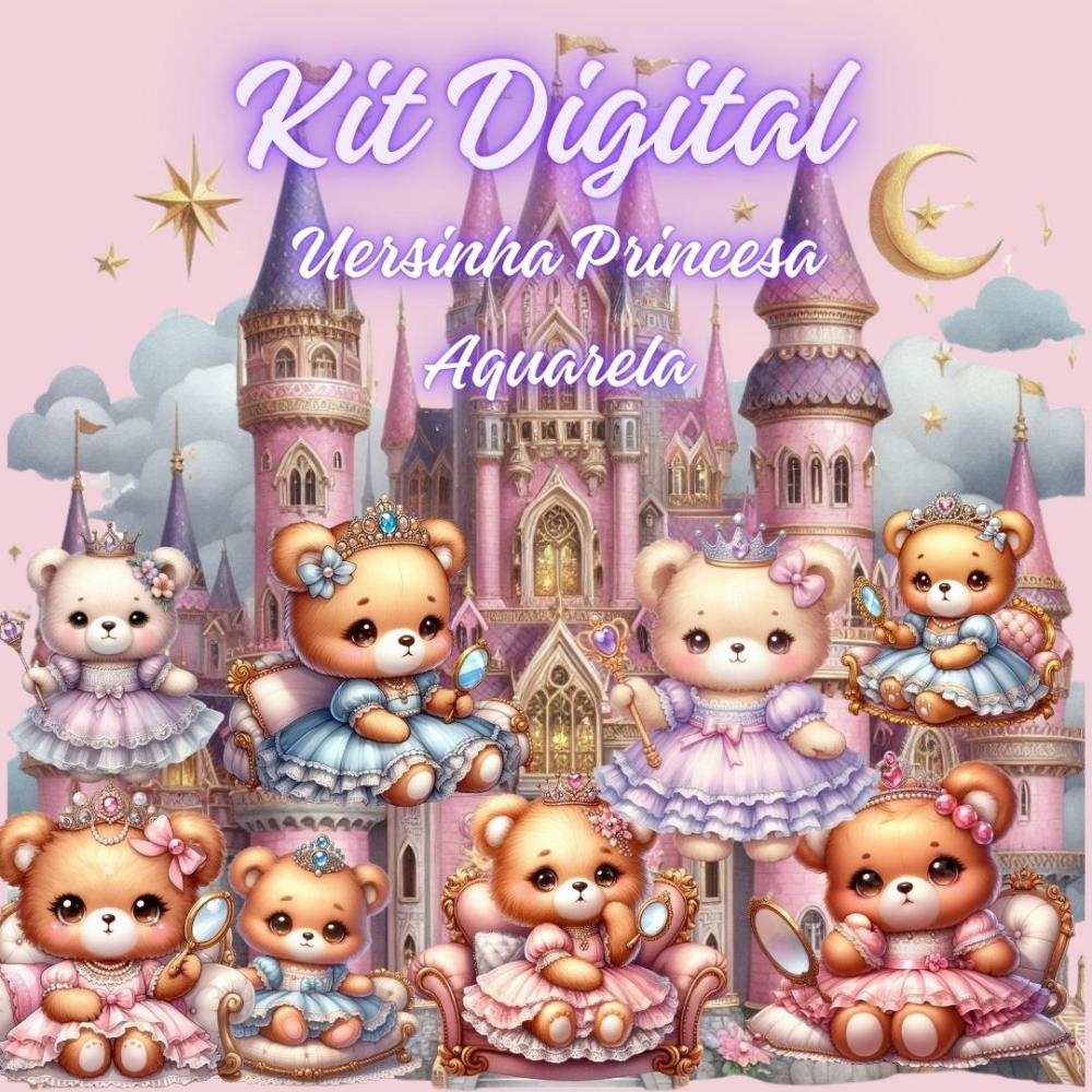 Kit Digital Ursinha Princesa