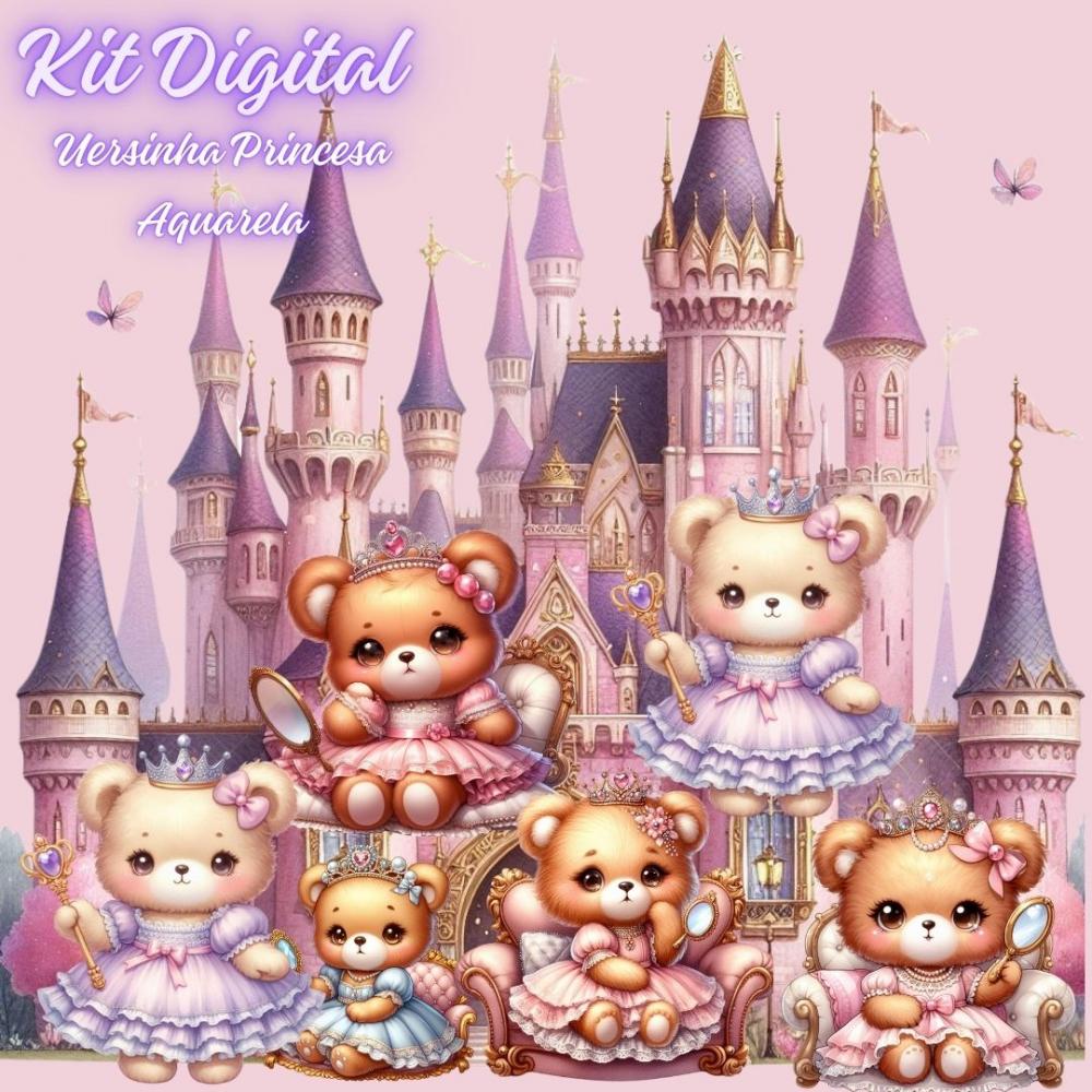 Kit Digital Ursinha Princesa