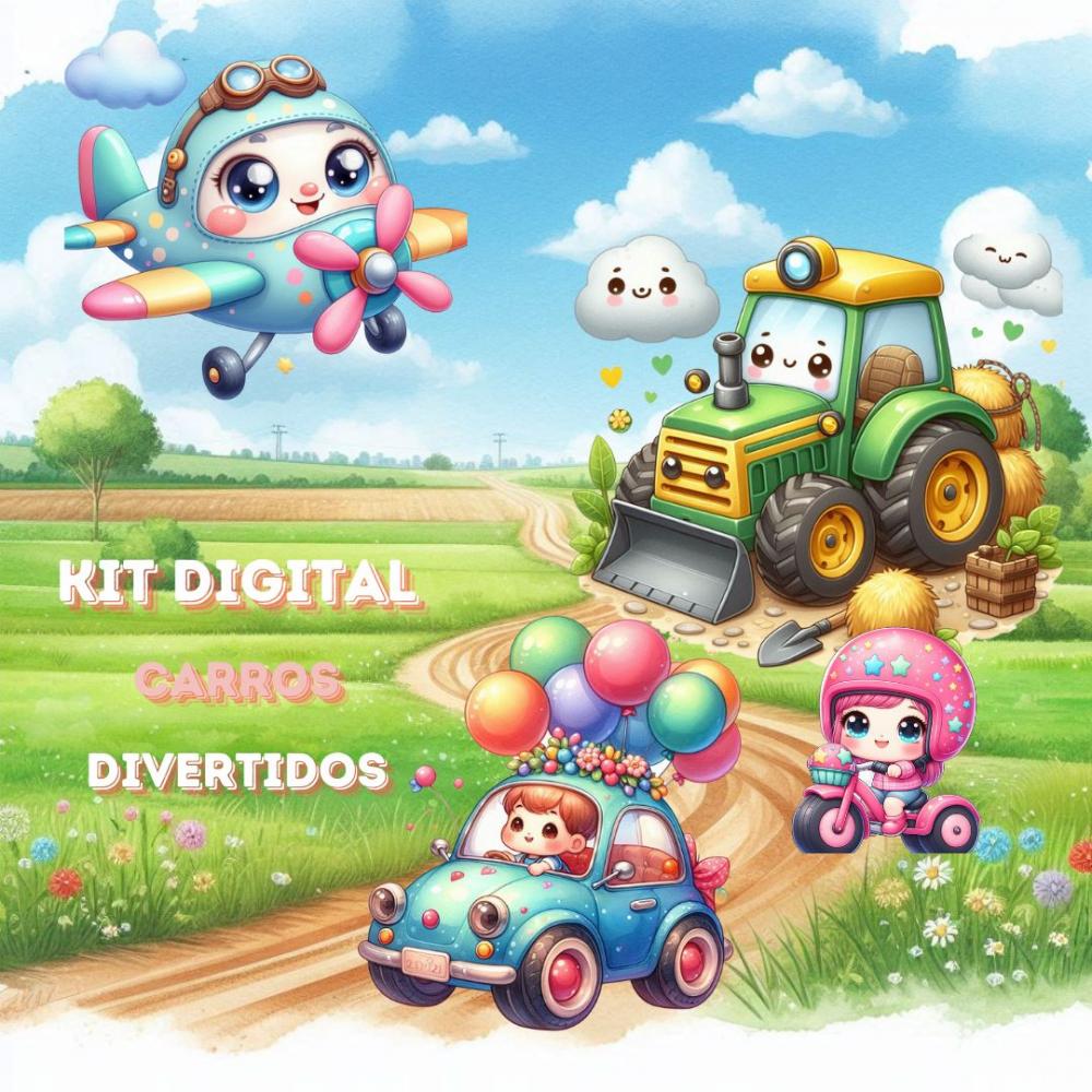 Kit Digital Veículos Divertidos