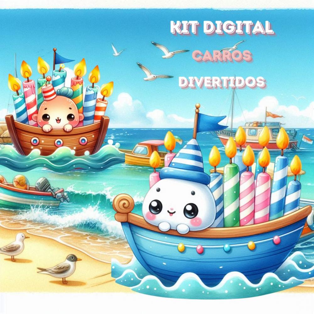 Kit Digital Veículos Divertidos