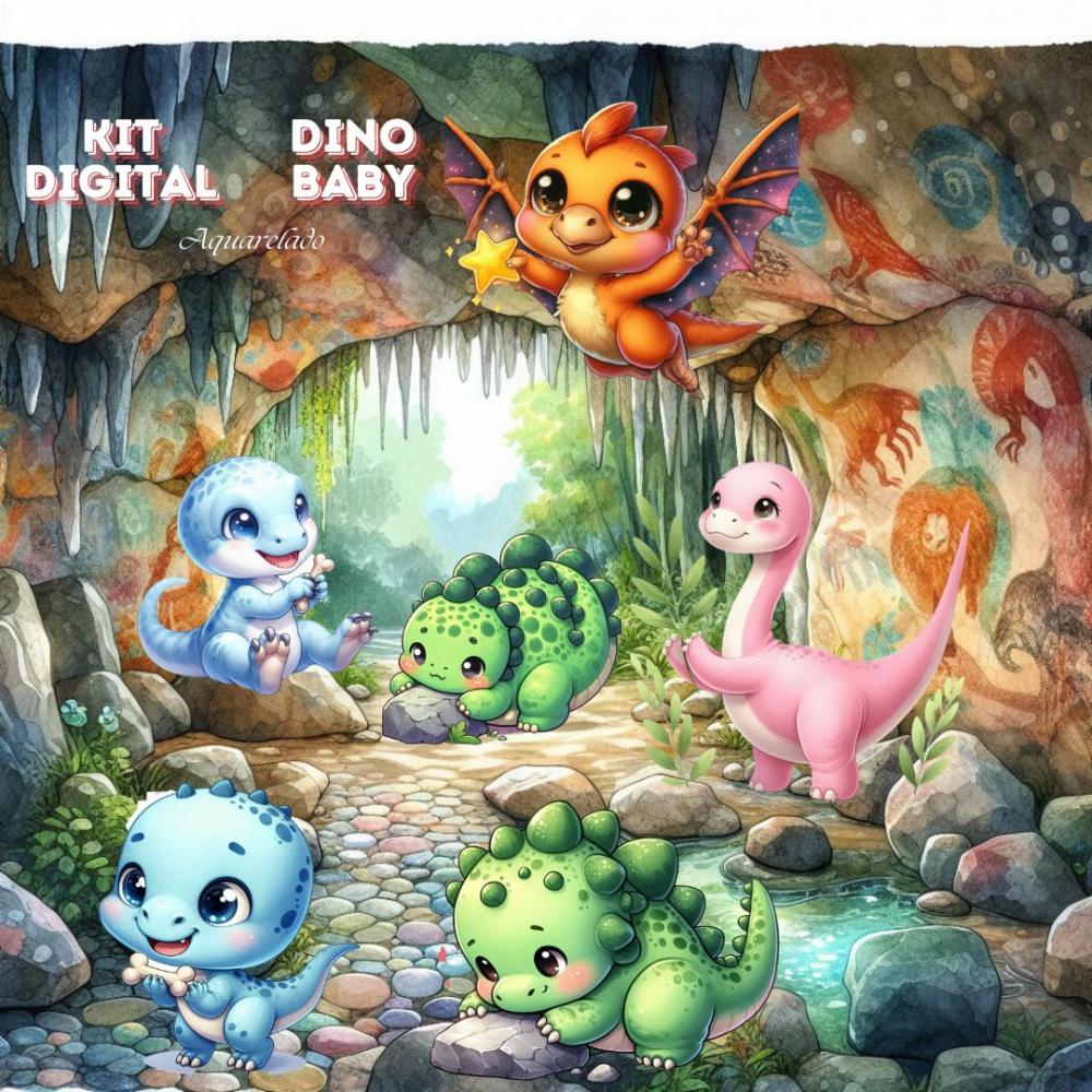 Kit Digital Dino Baby Cute