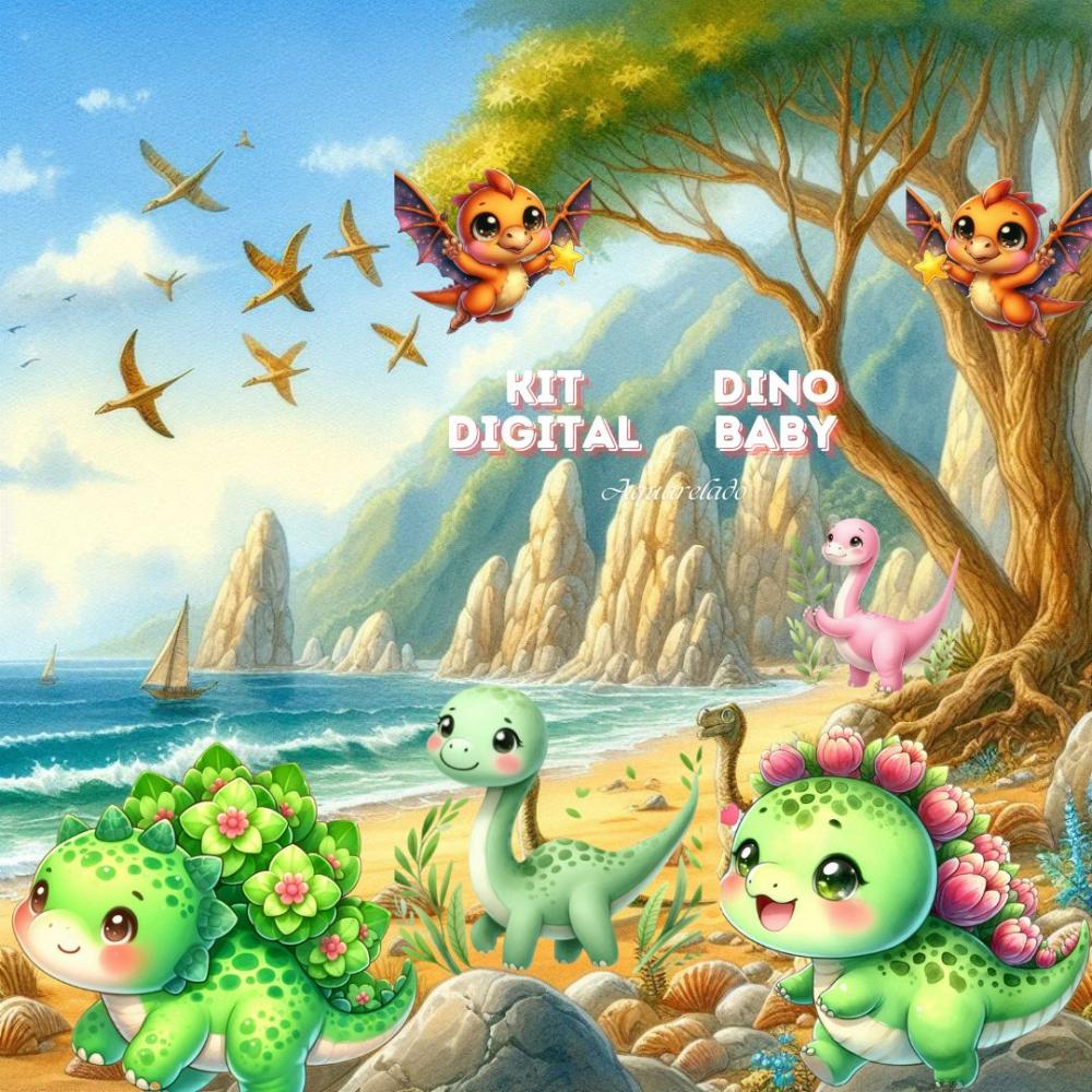 Kit Digital Dino Baby Cute