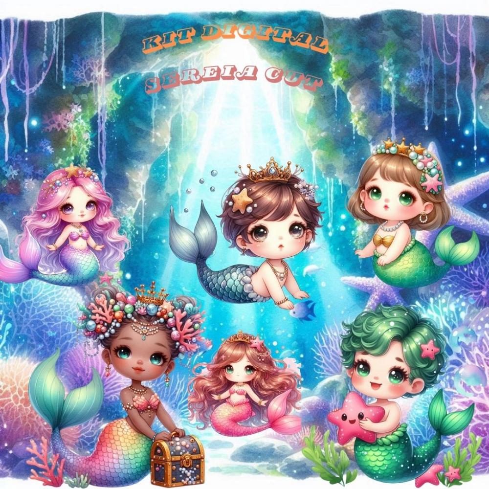 Kit Digital Sereia Cute