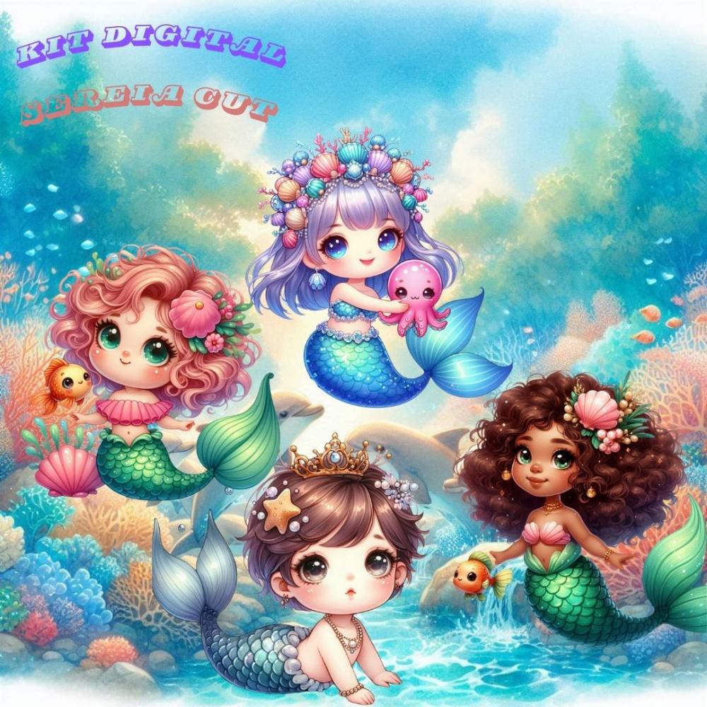 Kit Digital Sereia Cute