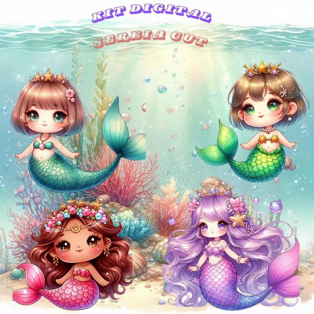 Kit Digital Sereia Cute