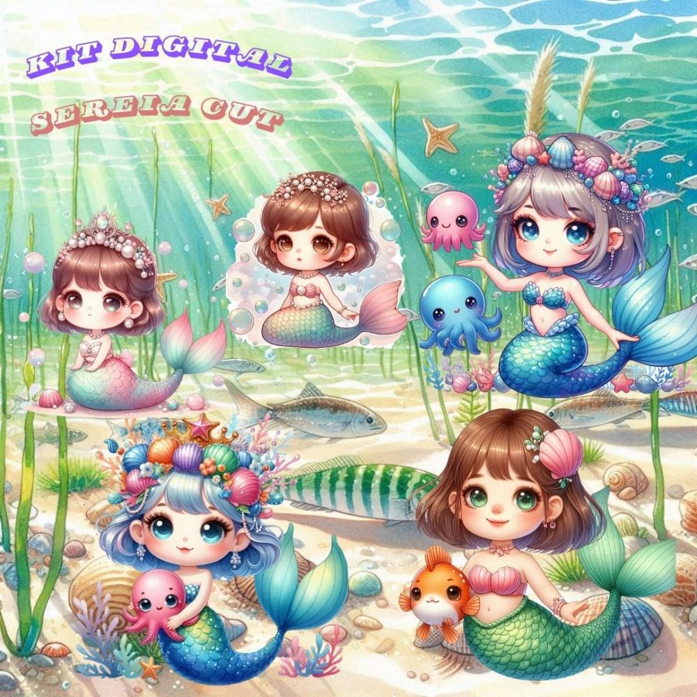 Kit Digital Sereia Cute