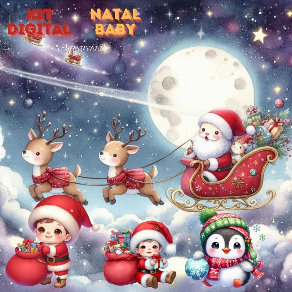 Kit Digital Natal Baby Cute