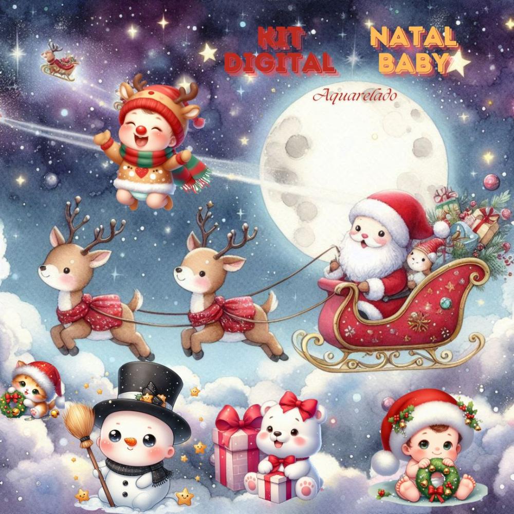 Kit Digital Natal Baby Cute