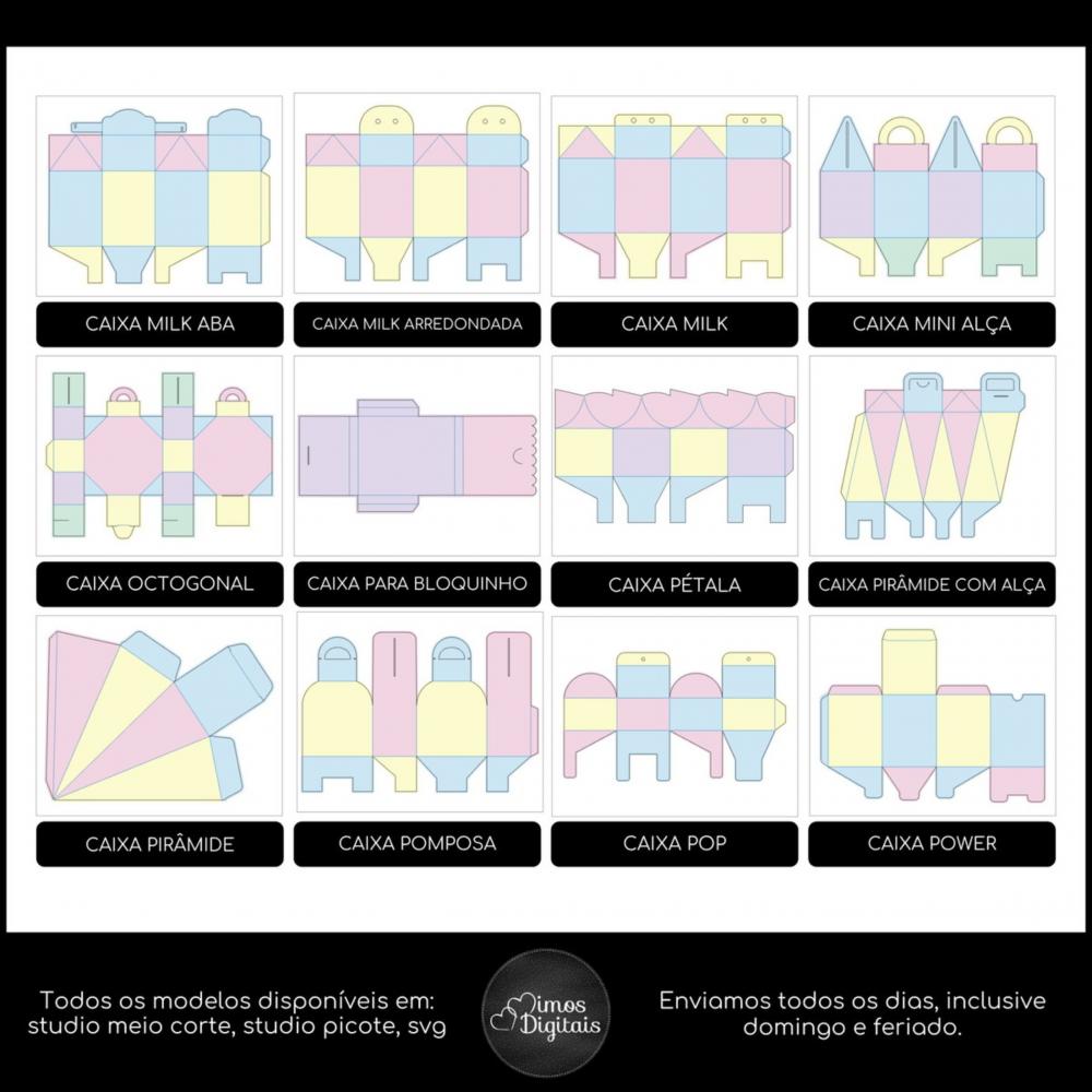 Moldes Limpos de Caixinhas - 50 Modelos