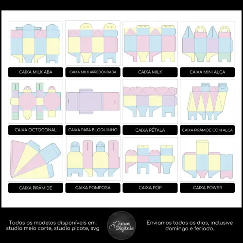 Moldes Limpos de Caixinhas - 50 Modelos