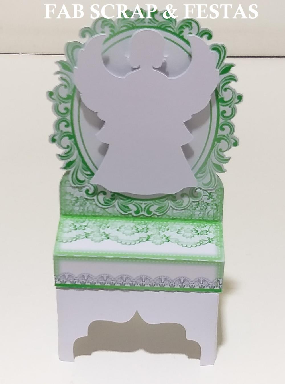 PORTA CHOCOLATE DUPLO PENTEADEIRA BATIZADO VERDE E BRANCO