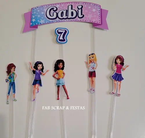 TOPO DE BOLO LEGO FRIENDS