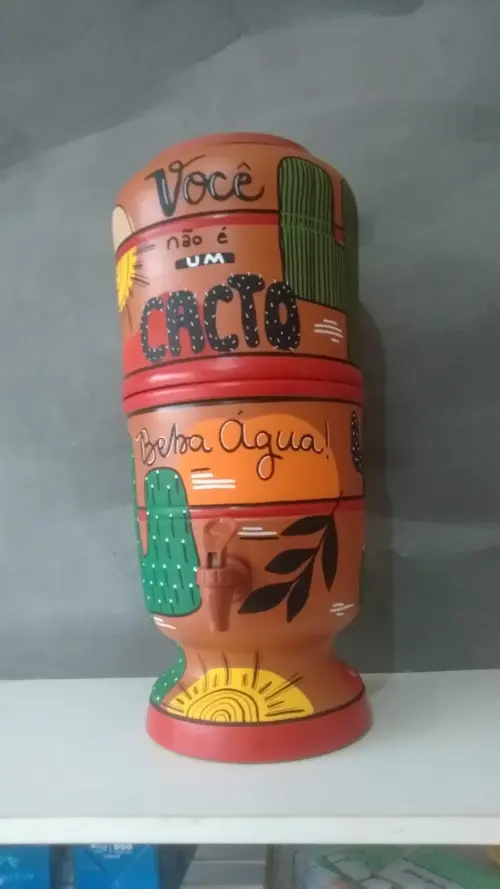 Filtro de Barro Decorado "Beba Agua" 10 litros