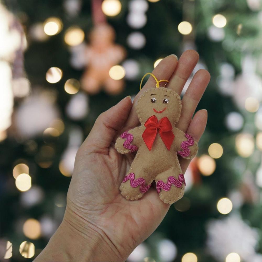 6 Enfeites de Natal Biscoito de Gengibre (gingerbread)