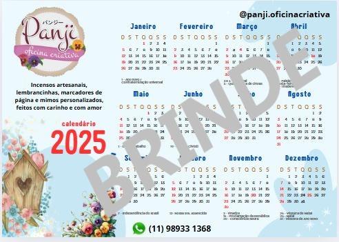 BRINDE GRÁTIS POR TEMPO LIMITADO - Calendário 2025 PanjiOficina