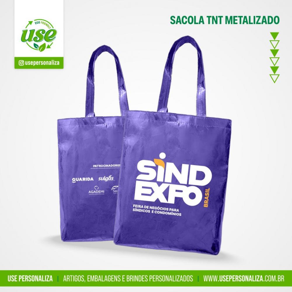 Sacolas metalizadas personalizadas para feiras e eventos