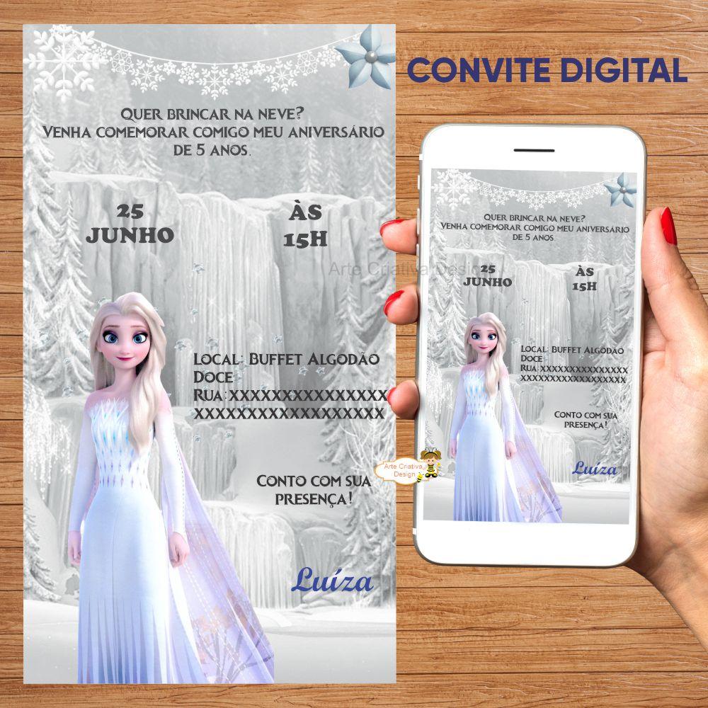 Convite digital aniversário frozen