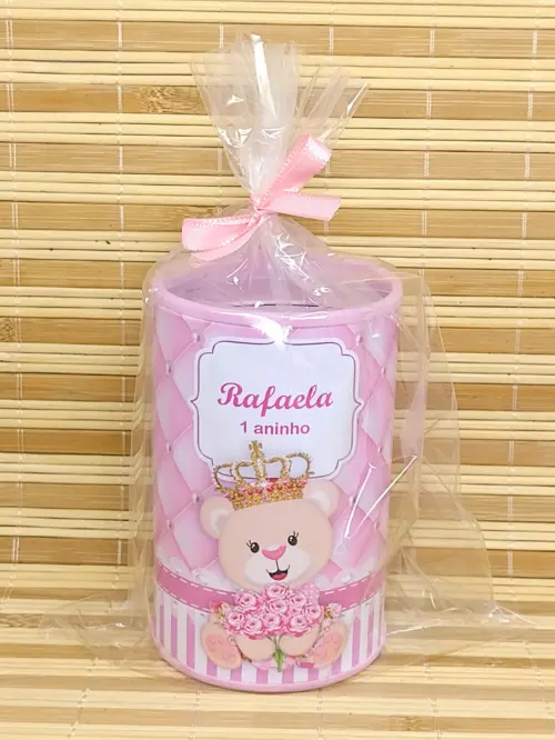 Cofrinho personalizado ursinha princesa