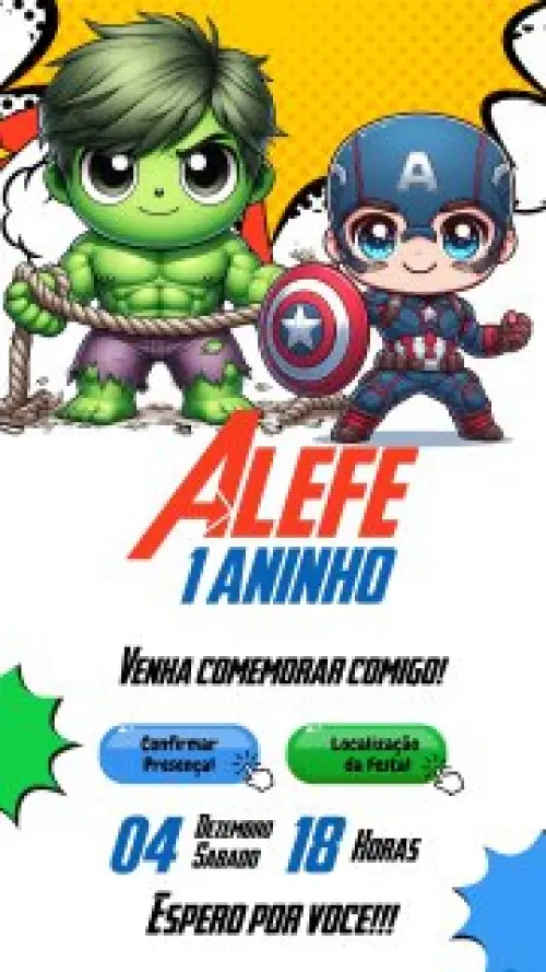 Convite Vingadores