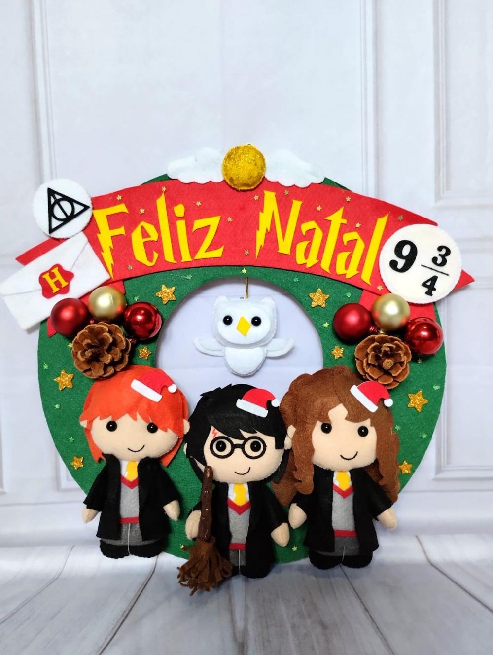 Guirlanda De Natal 2024 Harry Potter Personalizada Feltro Modelo