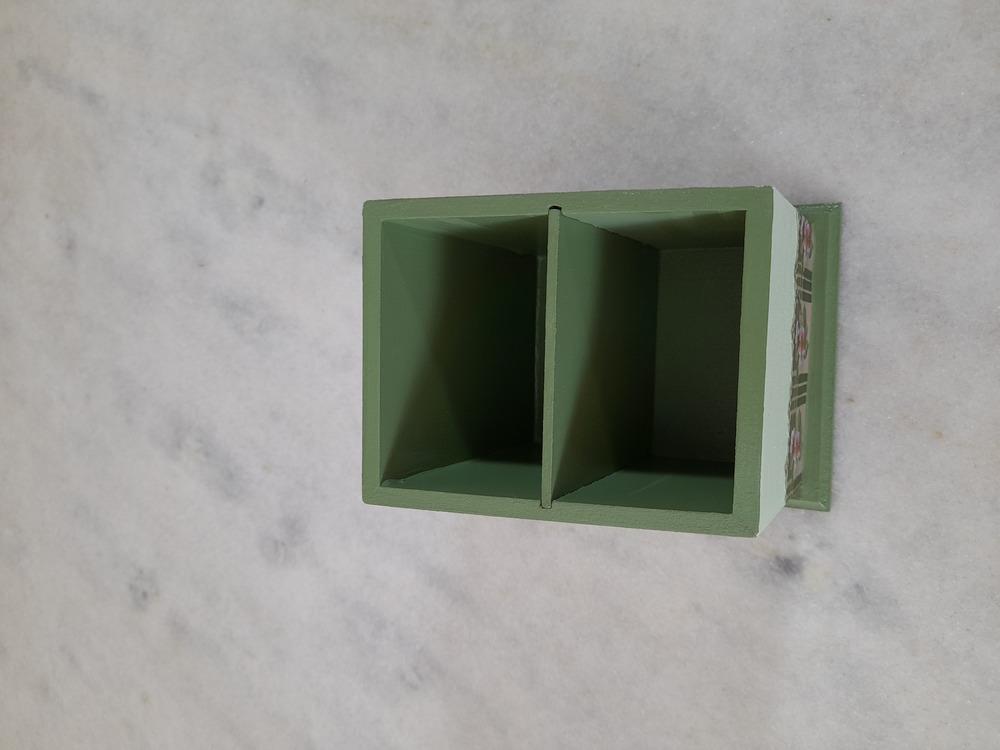 Porta Controle em mdf 2 Divisórias Verde