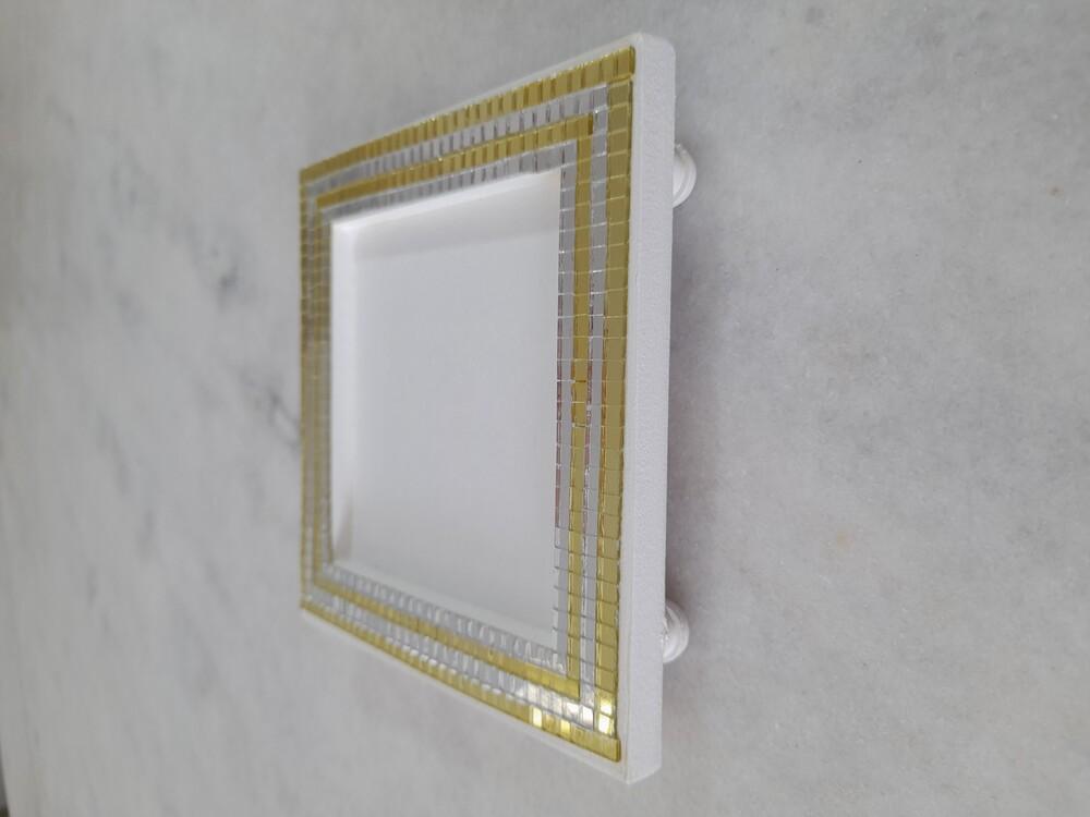 Bandeja para Lavabo em mdf Decorado com Mini Espelho